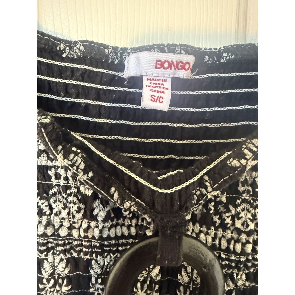VTG Y2K Bongo Boho Print Smocked O-Ring Top Small - Picture 3 of 7